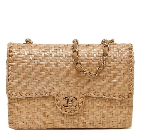 chanel rattan bag|Chanel lambskin bag.